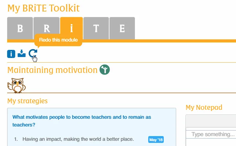 BRiTE redoing a
module